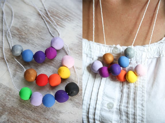 clay gumball necklace