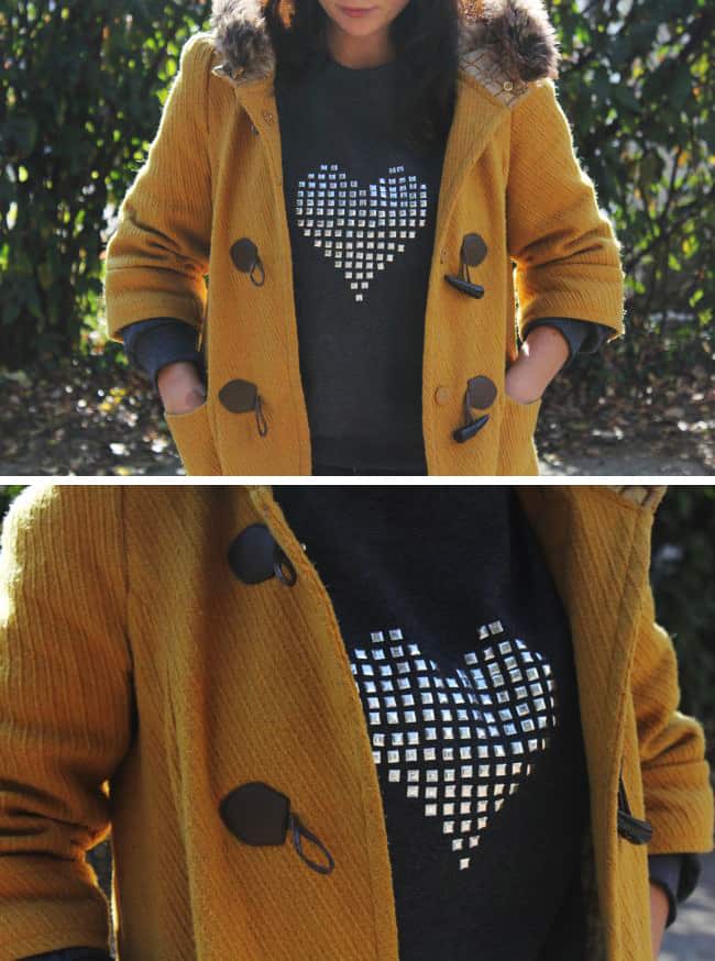 DIY Studded Heart Sweatshirt