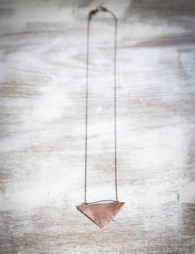 Triangle Necklace with Copper