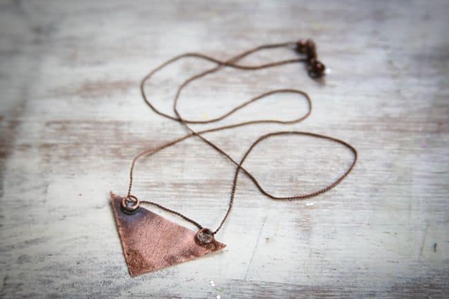 DIY Triangle Necklace with Copper