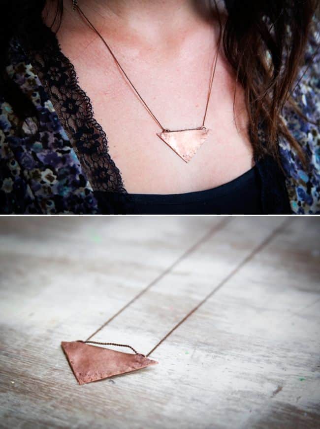 Copper Triangle Necklace - Hello Glow