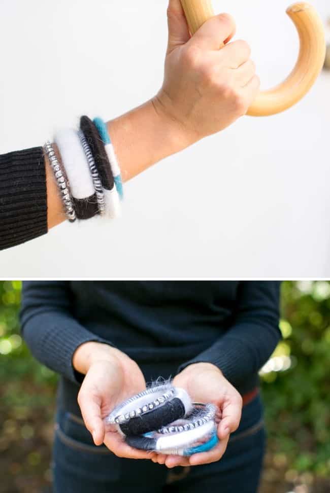 DIY Angora Wrapped Bracelets | Hello Glow