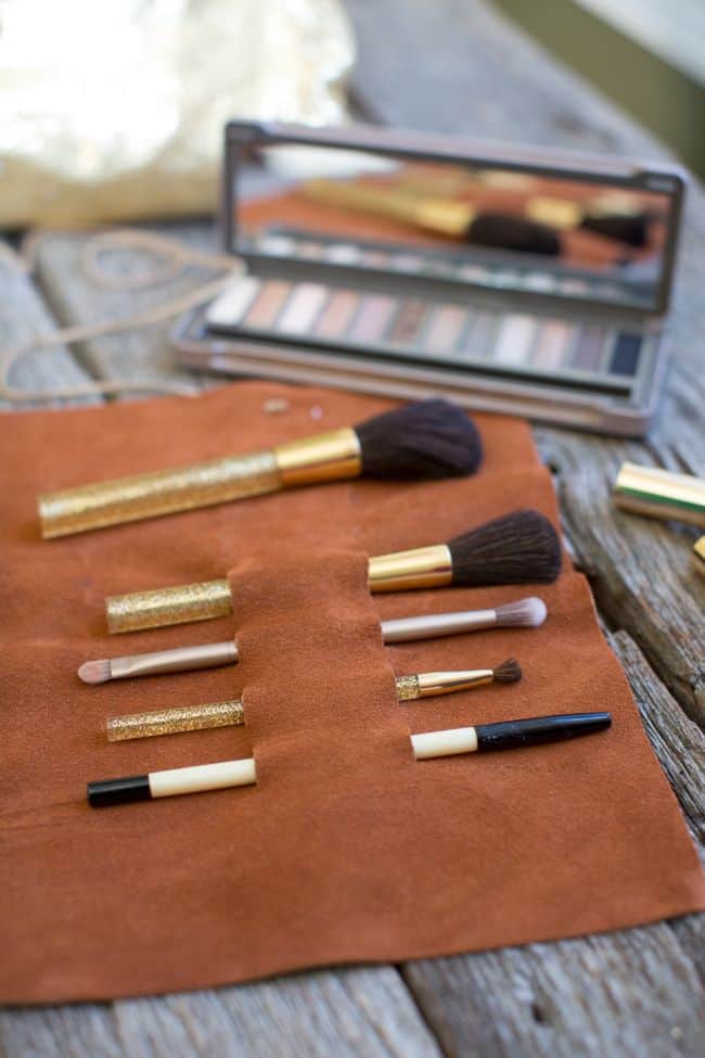 DIY Leather Brush Holder | Hello Glow