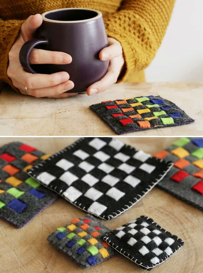 DIY Woven Felt Coaster | Hello Glow