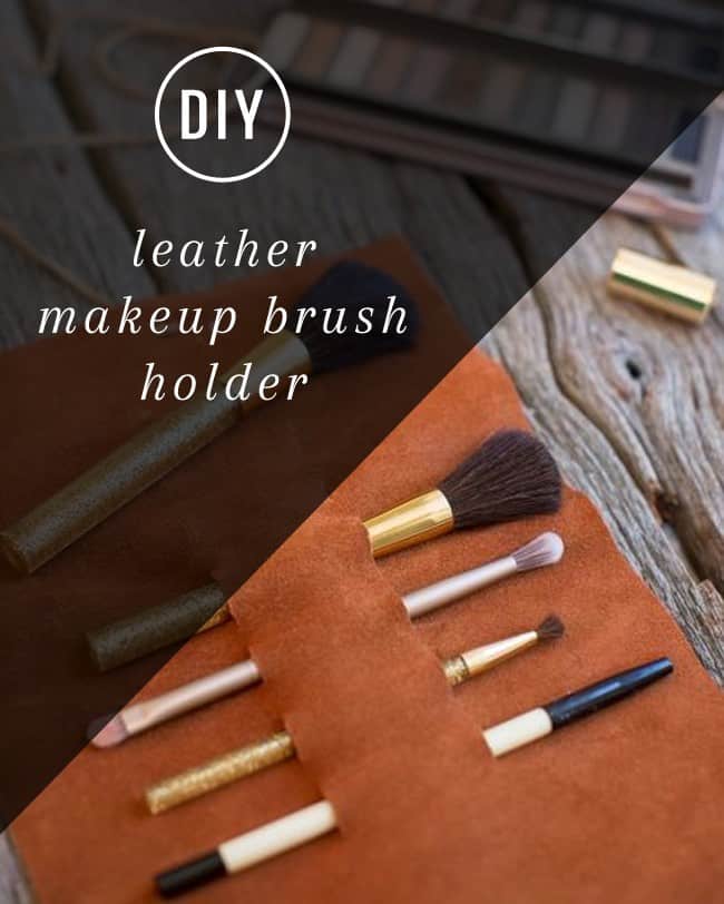 DIY Leather Makeup Brush Holder | Hello Glow