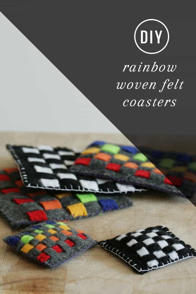 DIY Rainbow Woven Felt Coaster | Hello Glow