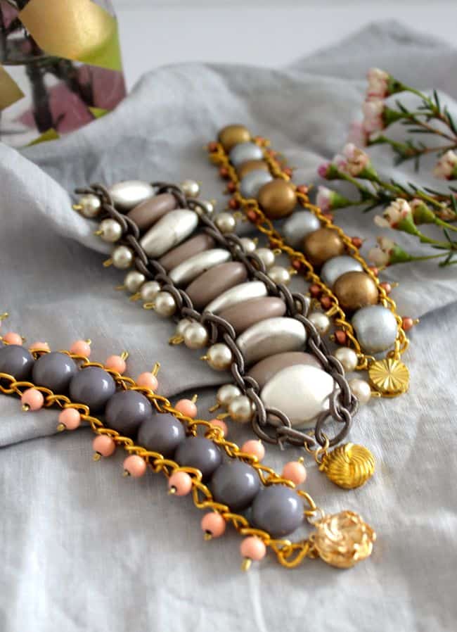 DIY Bead + Chain Bracelet