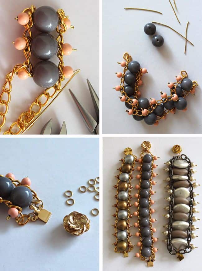 How to Make DIY Bead + Chain Bracelet