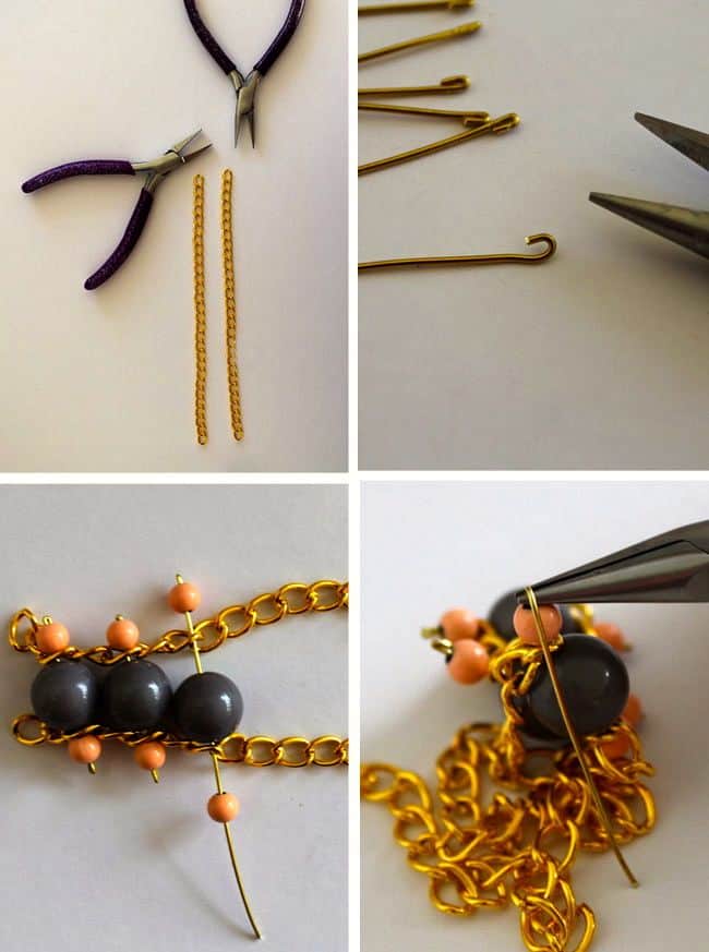 How to Make DIY Bead + Chain Bracelet