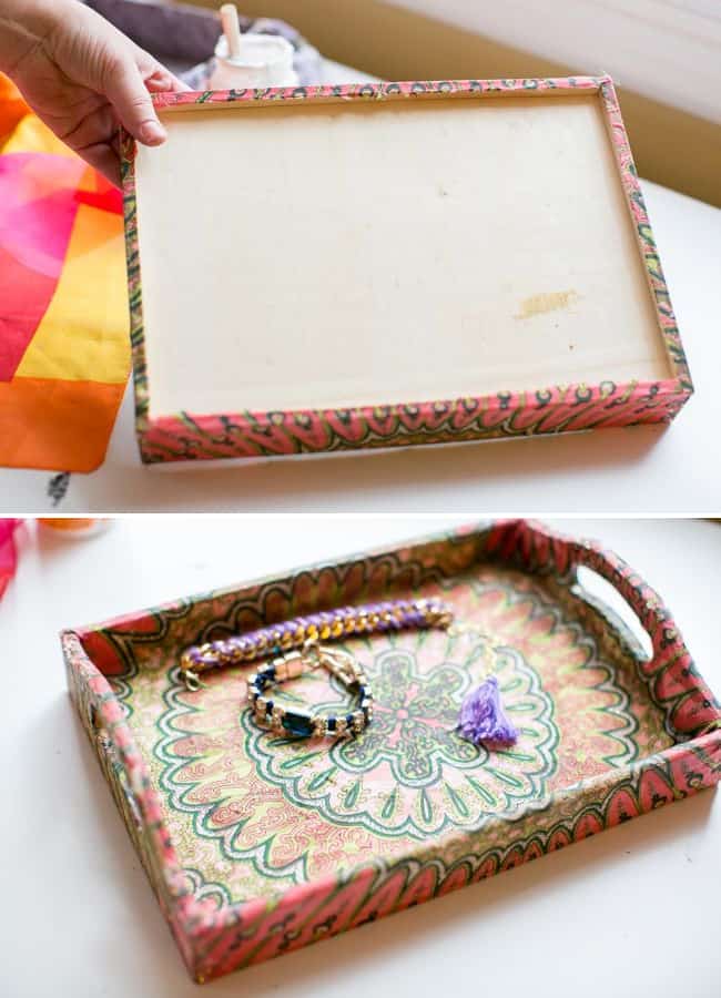 DIY Jewelry Tray Using Old Scarves | Hello Glow