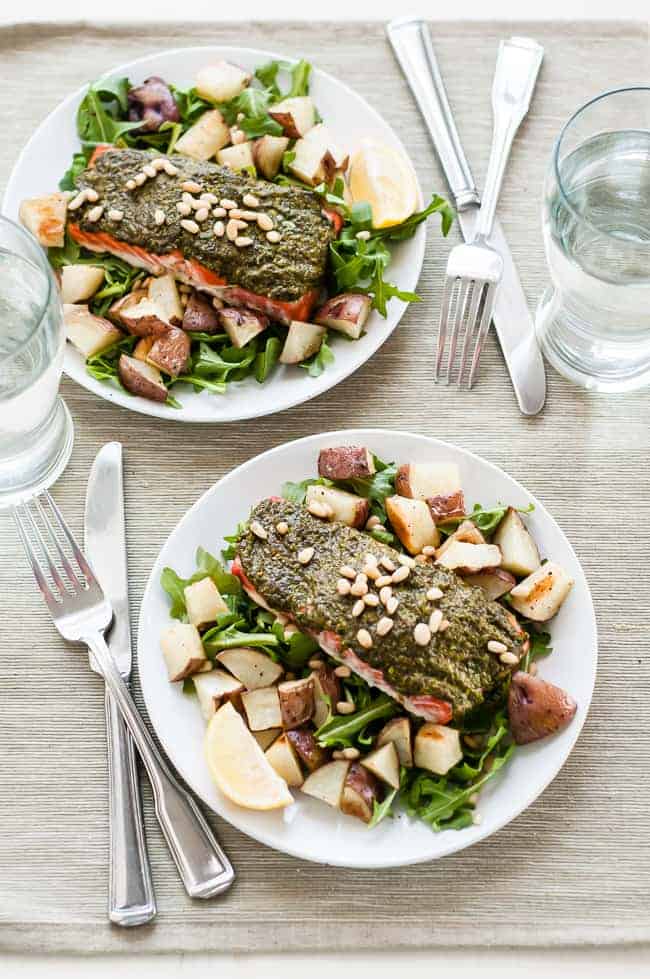 Pesto baked salmon recipe