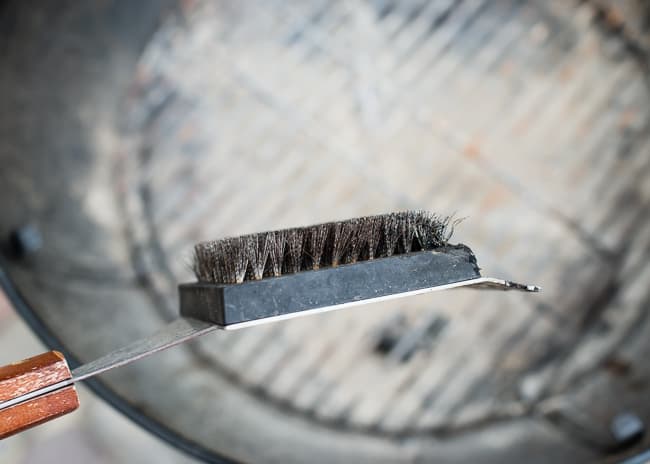 how to clean a grill - wire brush