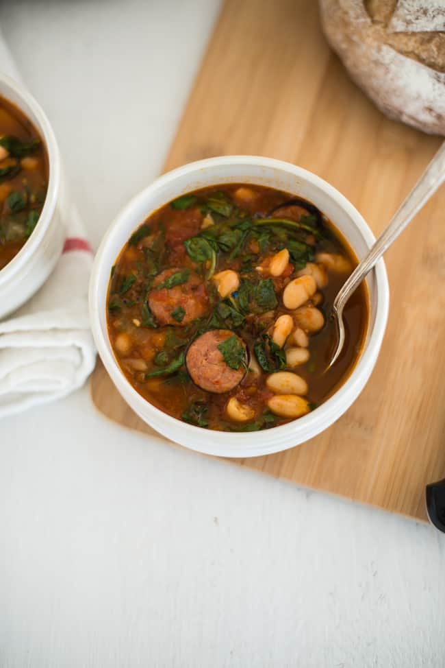 Quick and Easy Bean Sausage Soup-3