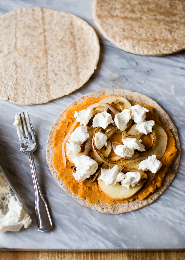 Sweet Potato Quesadilla with Goat Cheese and Apples | HelloGlow.co