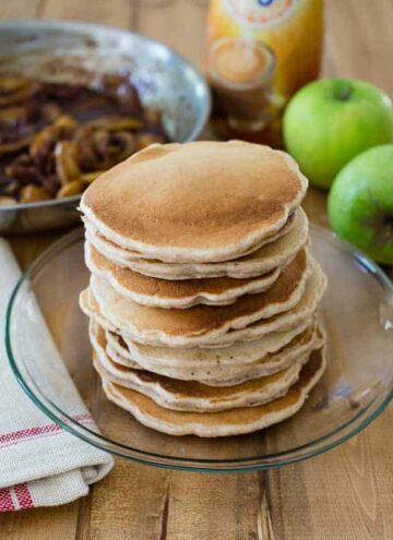 Apple Butter Pecan Pancakes - HelloVeggie.co