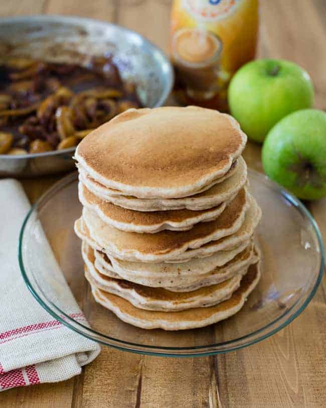 Apple Butter Pecan Pancakes - HelloVeggie.co