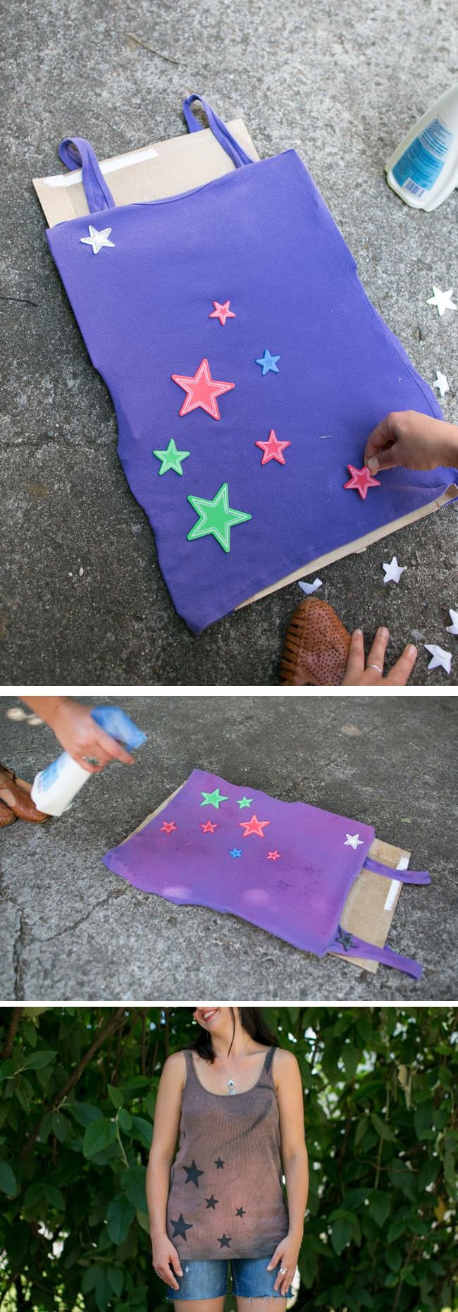 DIY Bleach Star Tank Tops