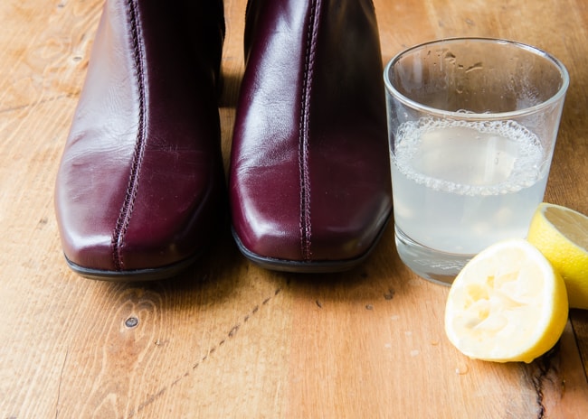 Remove salt stains with lemon juice