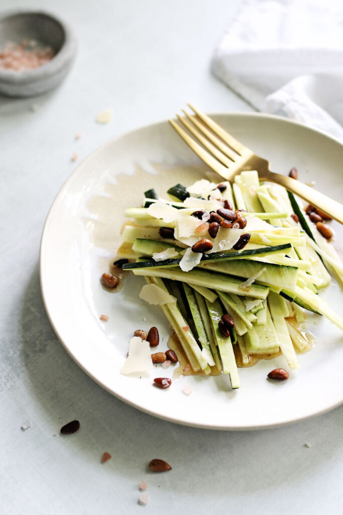 Warm Zucchini Salad with Brown Butter and Pine Nuts - Keto Brown Butter Zucchini