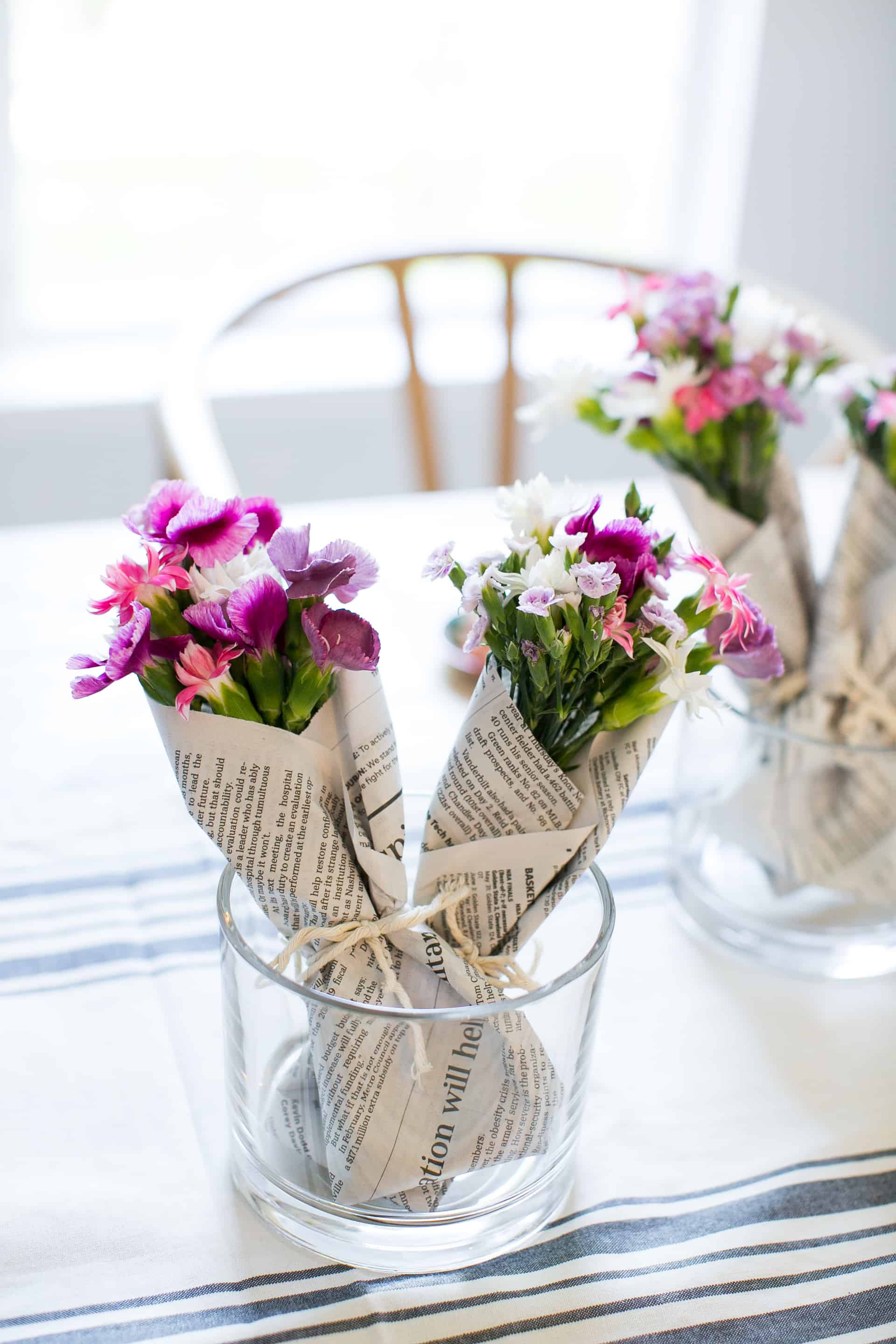 DIY Mini Flower Bouquets - Homey Oh My