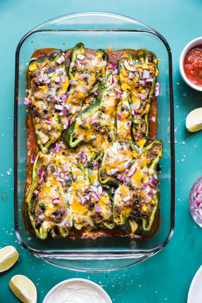 Your Whole Family Will Love These Black Bean and Veggie Stuffed Poblanos