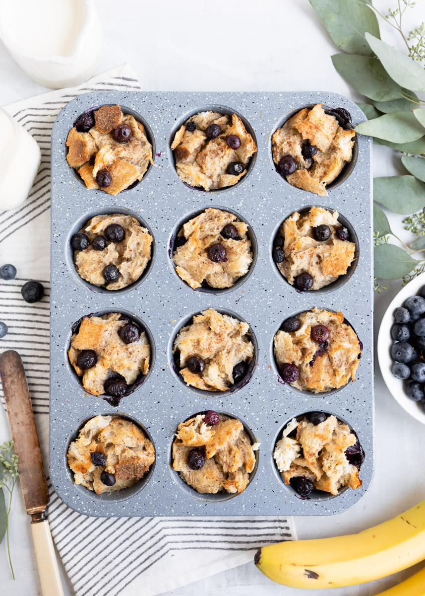 Make & Freeze Naturally Sweetened Blueberry French Toast Cups