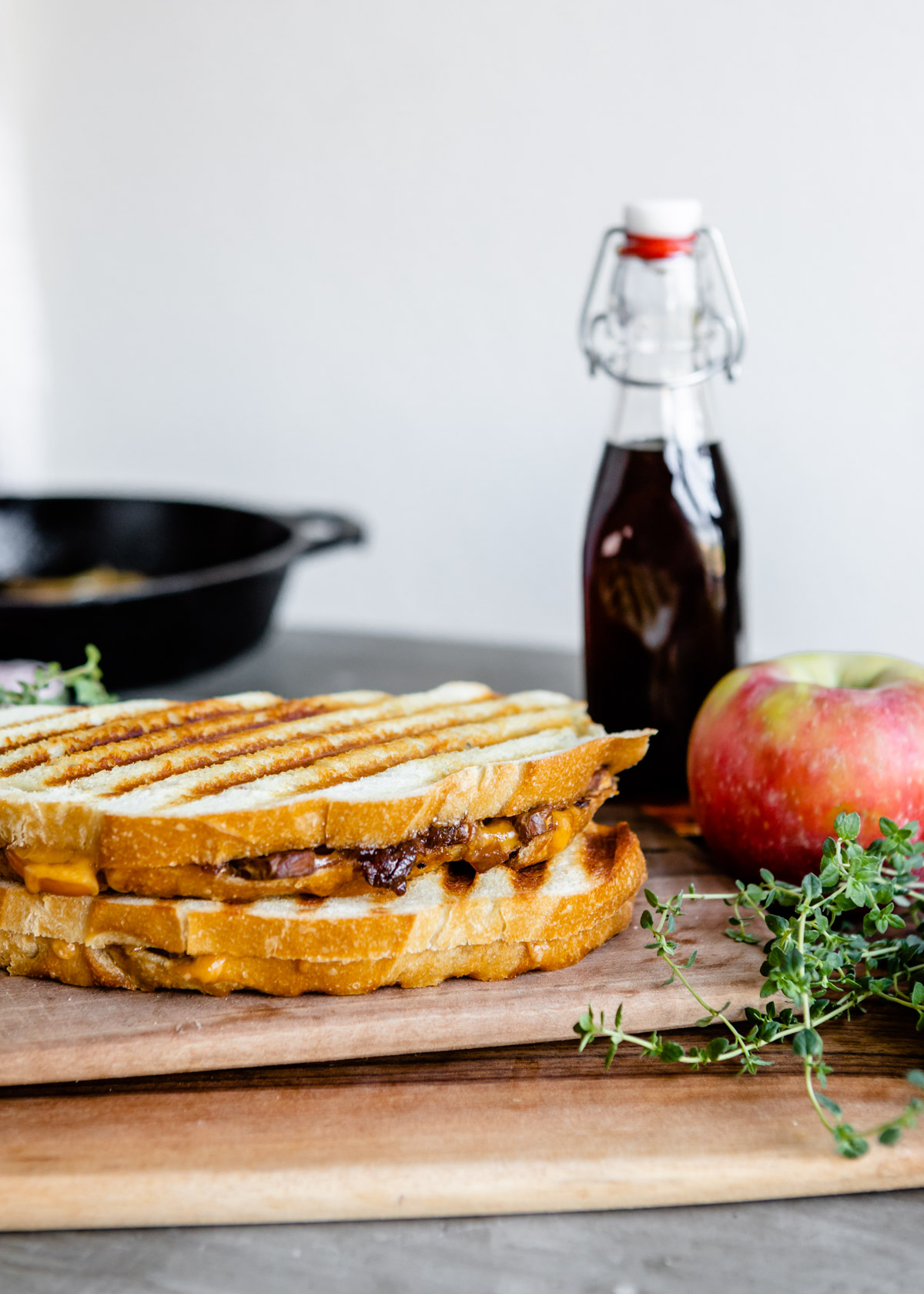 Maple Apple, Caramelized Onion and Tempeh Bacon Panini-