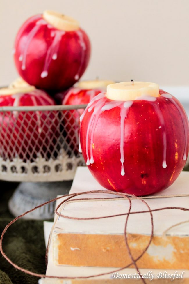 Apple Candles from Domestically Blissful | 10 DIY Fall Candles