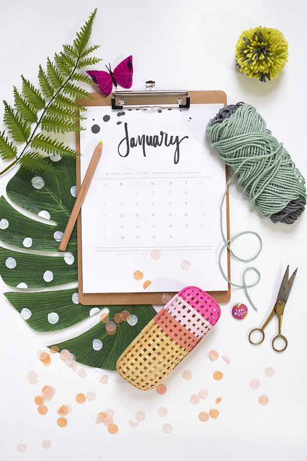 2019 Hand Letter Printable Calendar from Delineate Your Dwelling | 15 Free Organization Printables