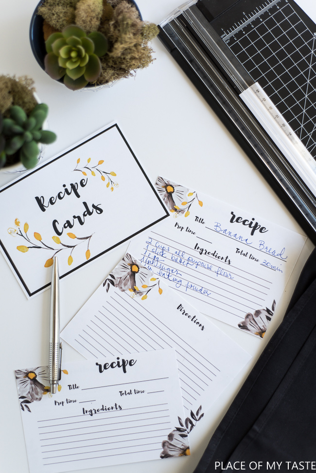 Printable Recipe Cards from Place of My Taste | 15 Free Organizatioin Printables