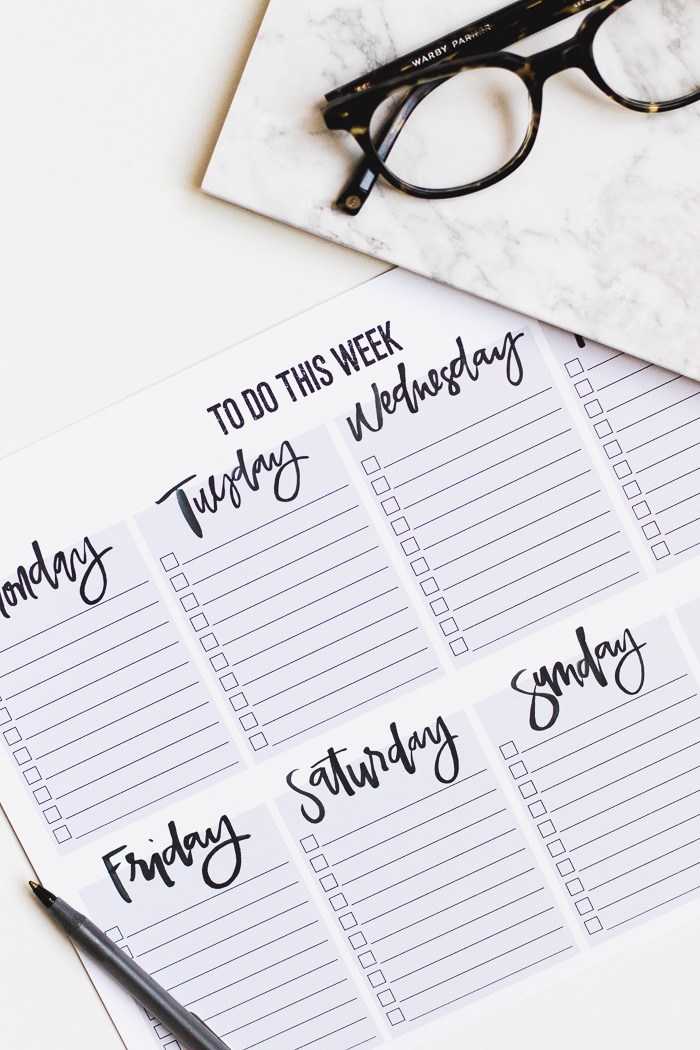 Weekly To-Do List Printable from Montgomery Fest | 15 Free Organization Printables