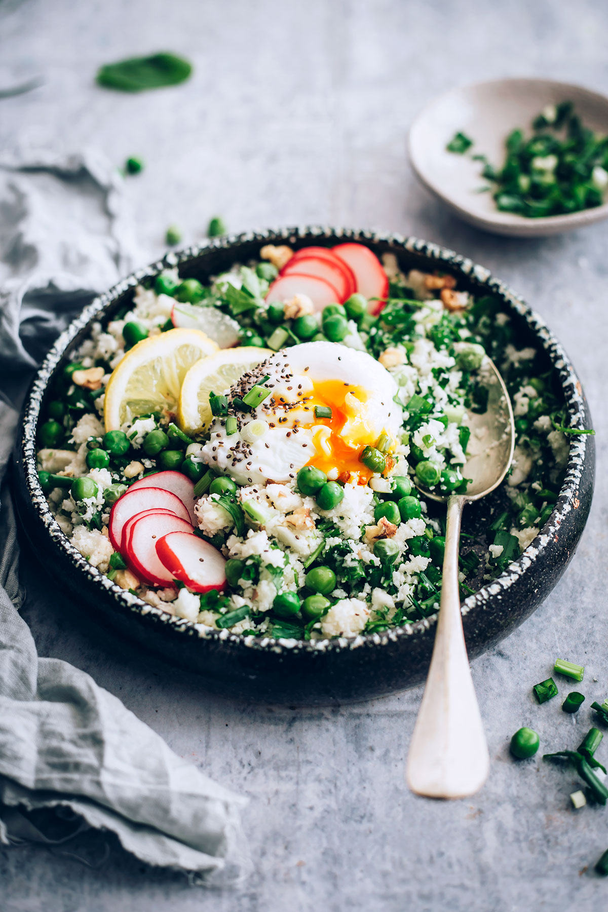 Spring Greens Cauliflower Rice Bowl | Hello Nest