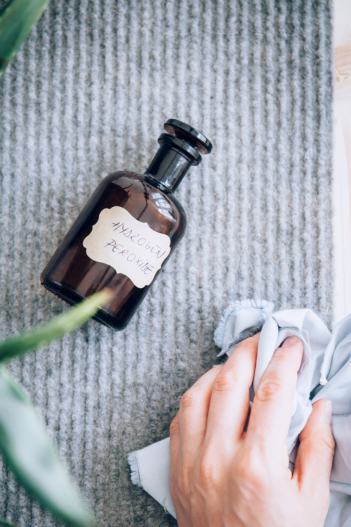 Remove carpet stains with hydrogen peroxide