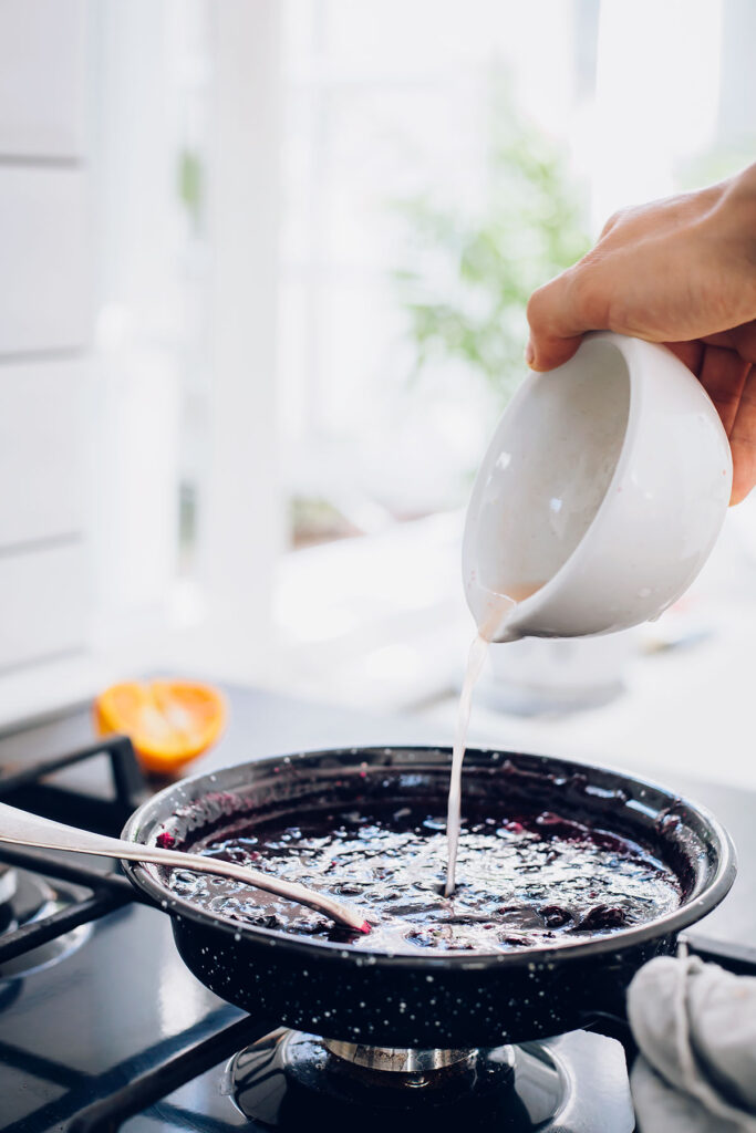 Add citrus juice to chia berry jam