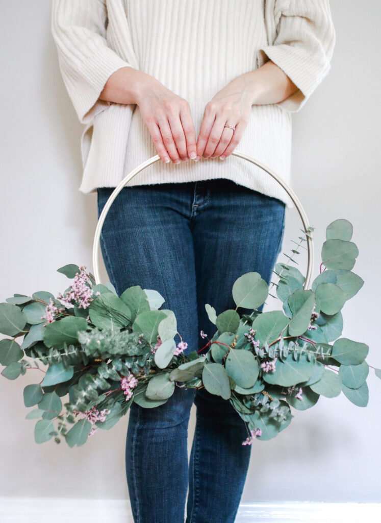 Wreath with fresh eucalyptus