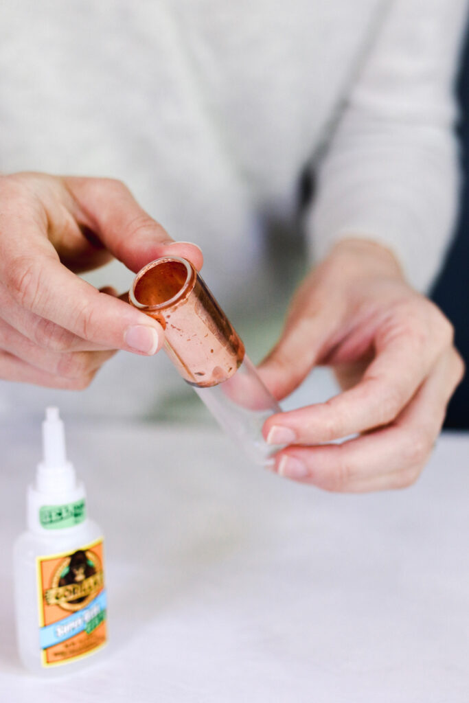 Adding copper to diy bud vase