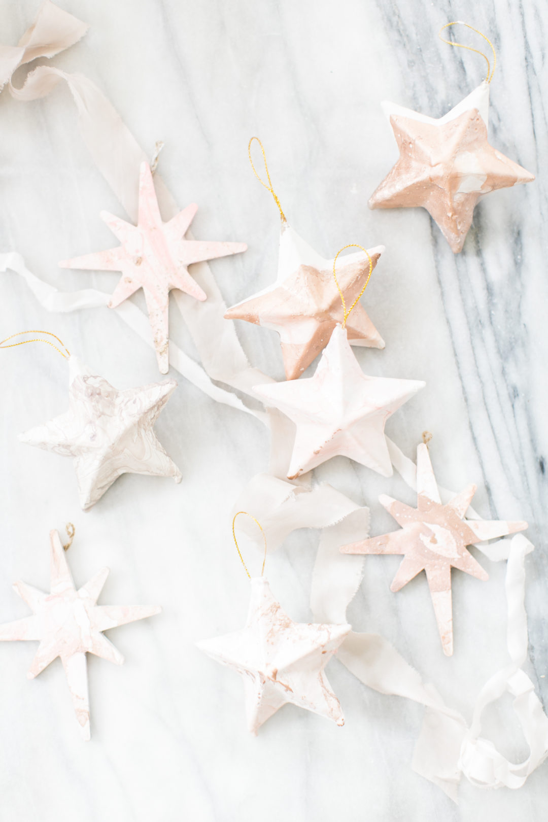 Marbled Star Christmas Ornaments from Lark & Linen