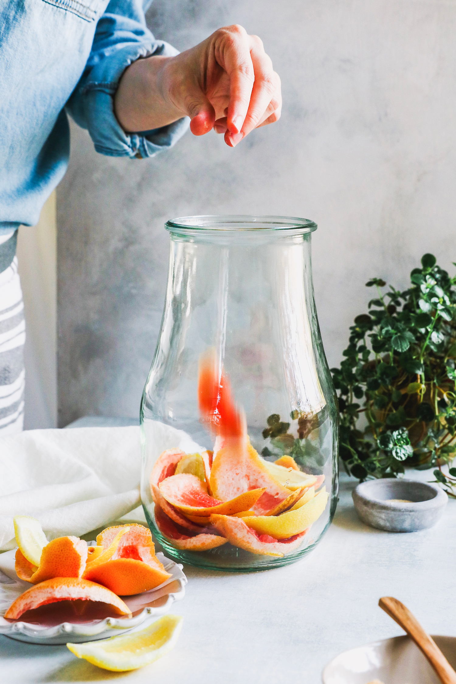 This enzyme cleaner is surprisingly easy to make using ingredients already found in your kitchen. Use it to remove pet accidents, blood, and other stains.