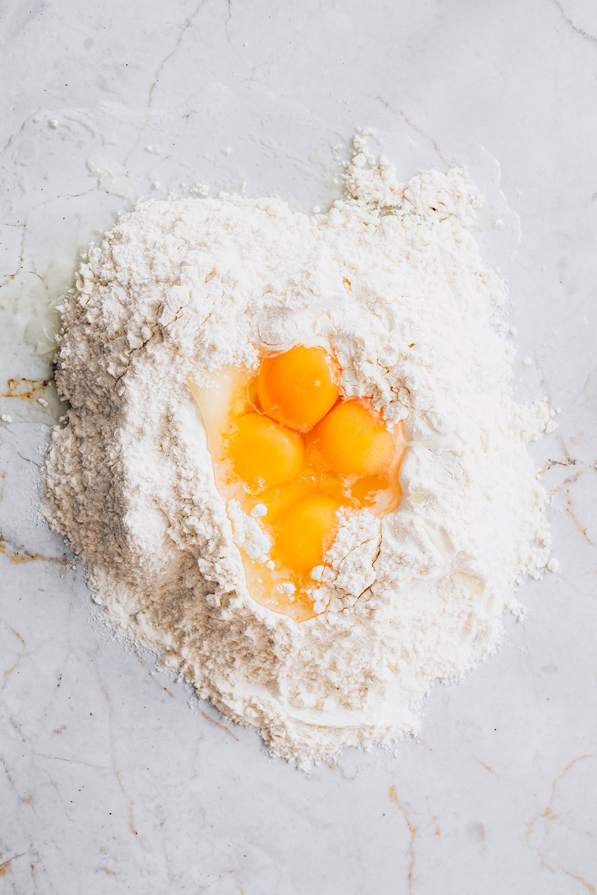 Flour and eggs for homemade pasta