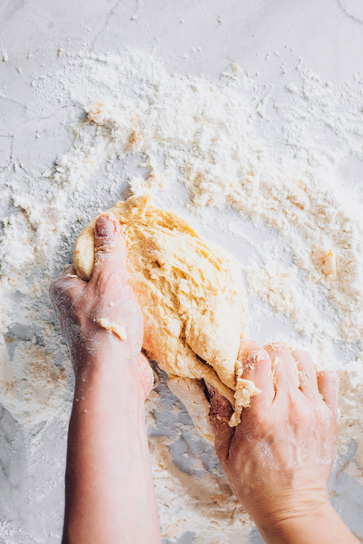 Kneading dough for homemade pasta