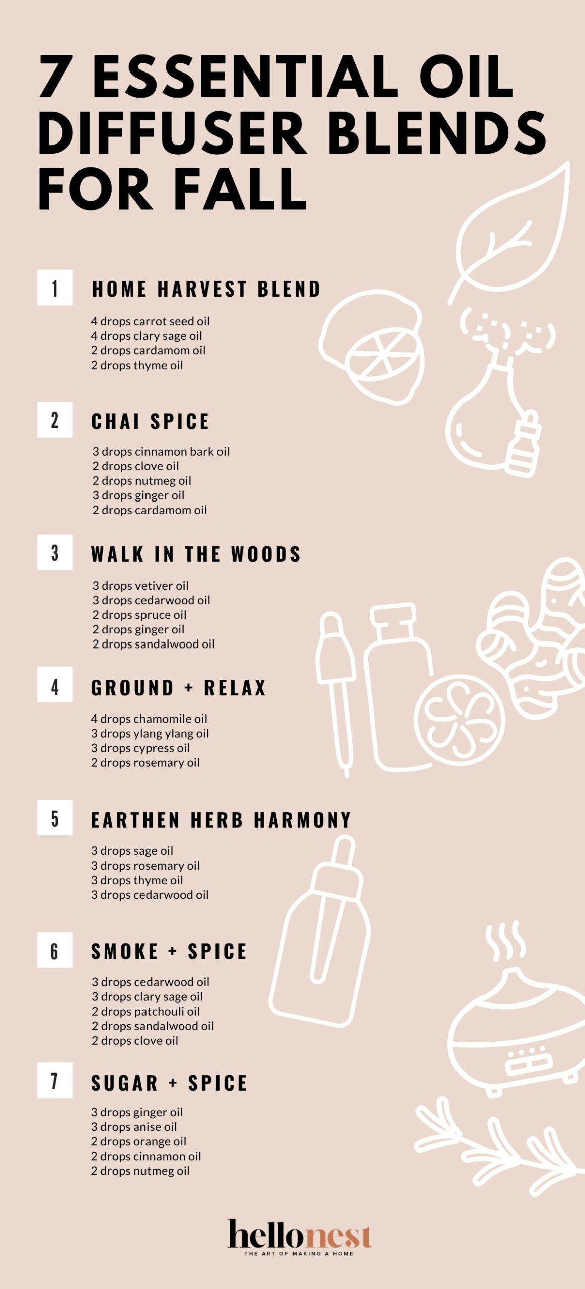 7 Essentil Oil Diffuser Blends for Fall - HelloNest.co