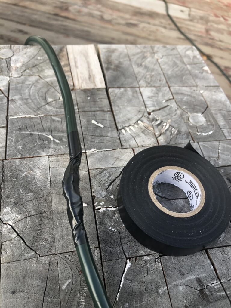 Using electrical tape to fix a broken extension cord