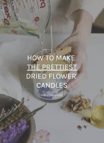 DIY dried flower candles