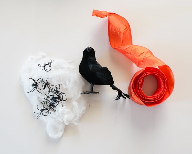 Supplies for basic Halloween Wreath