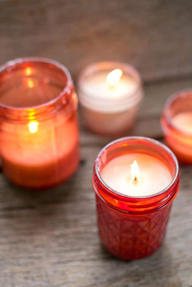 Pink Mason Jar Candles - Hello Nest