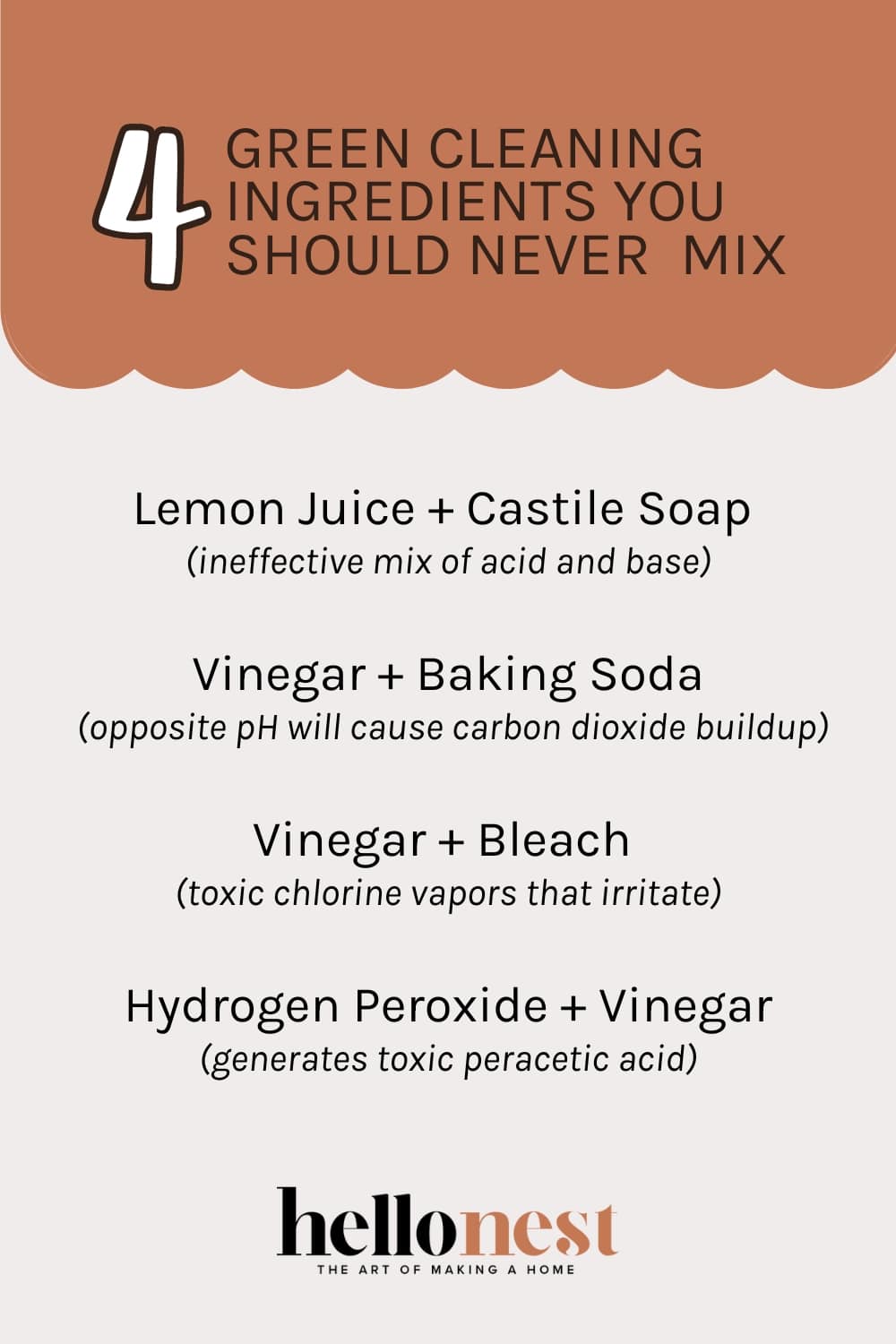 Green cleaning ingredients you shouldn't mix