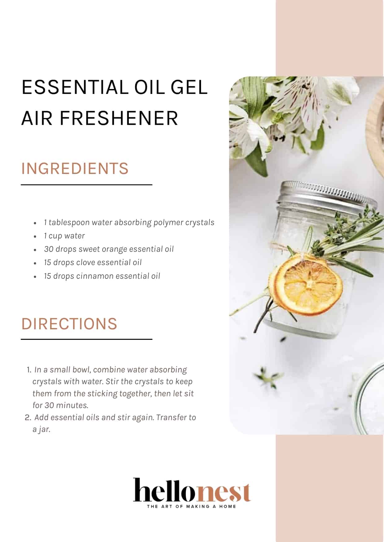 DIY gel air freshener