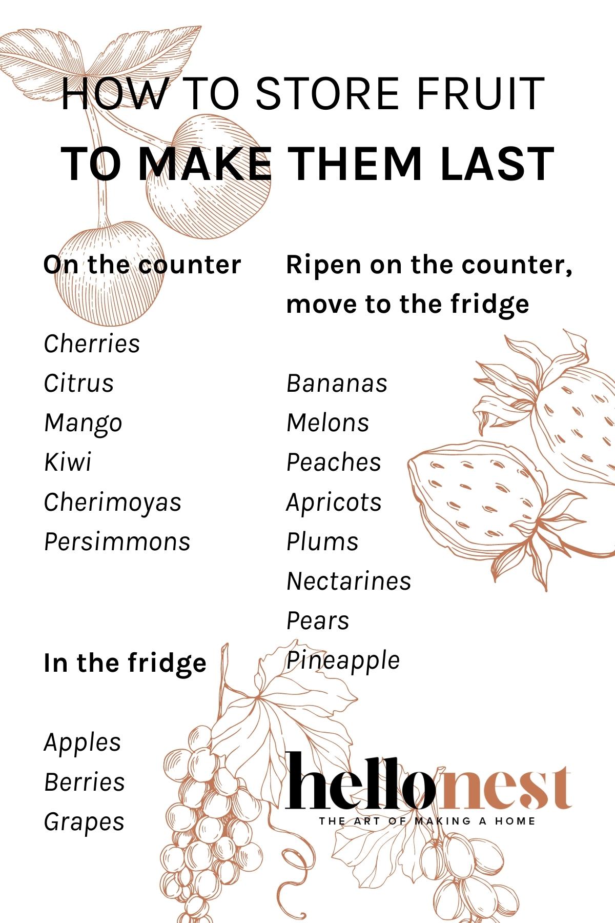 How to store fruit to make it last - Hello Nest