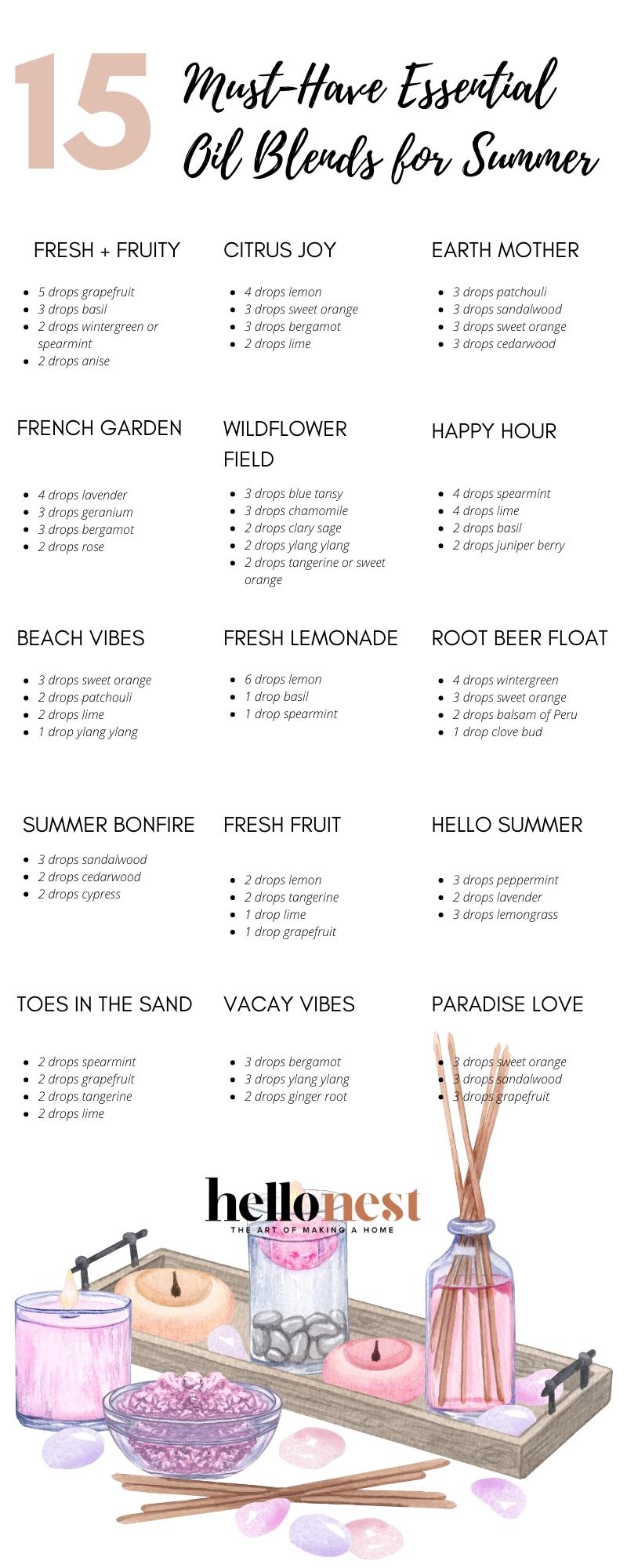 15 Must Have Essential Oil Blends for Summer Hello Nest