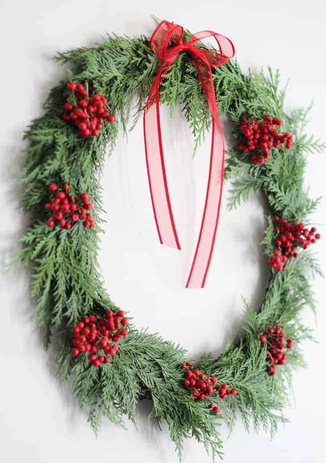 Easy and elegant fresh holiday wreath